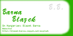 barna blazek business card